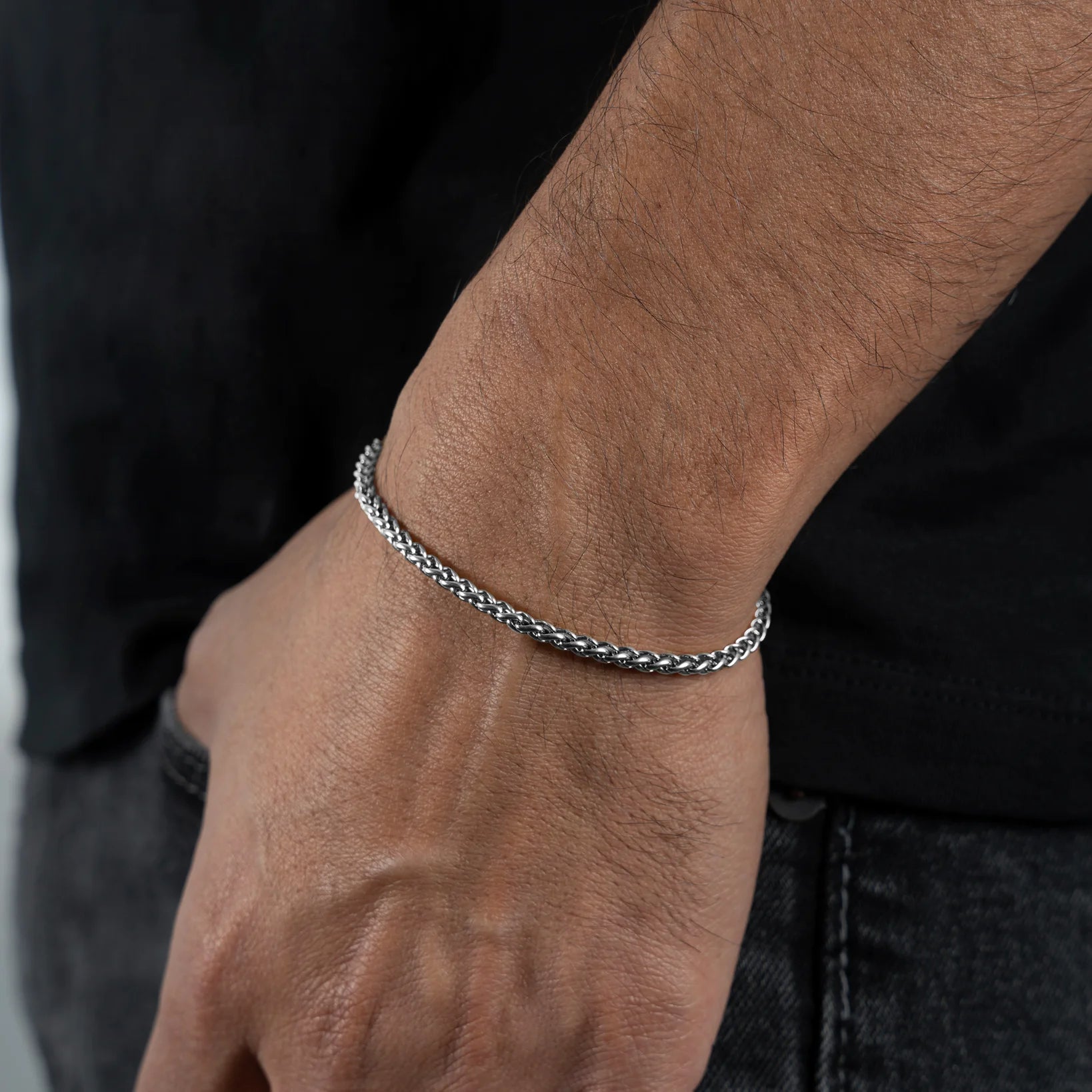 3mm Stainless Steel Wheat Bracelet