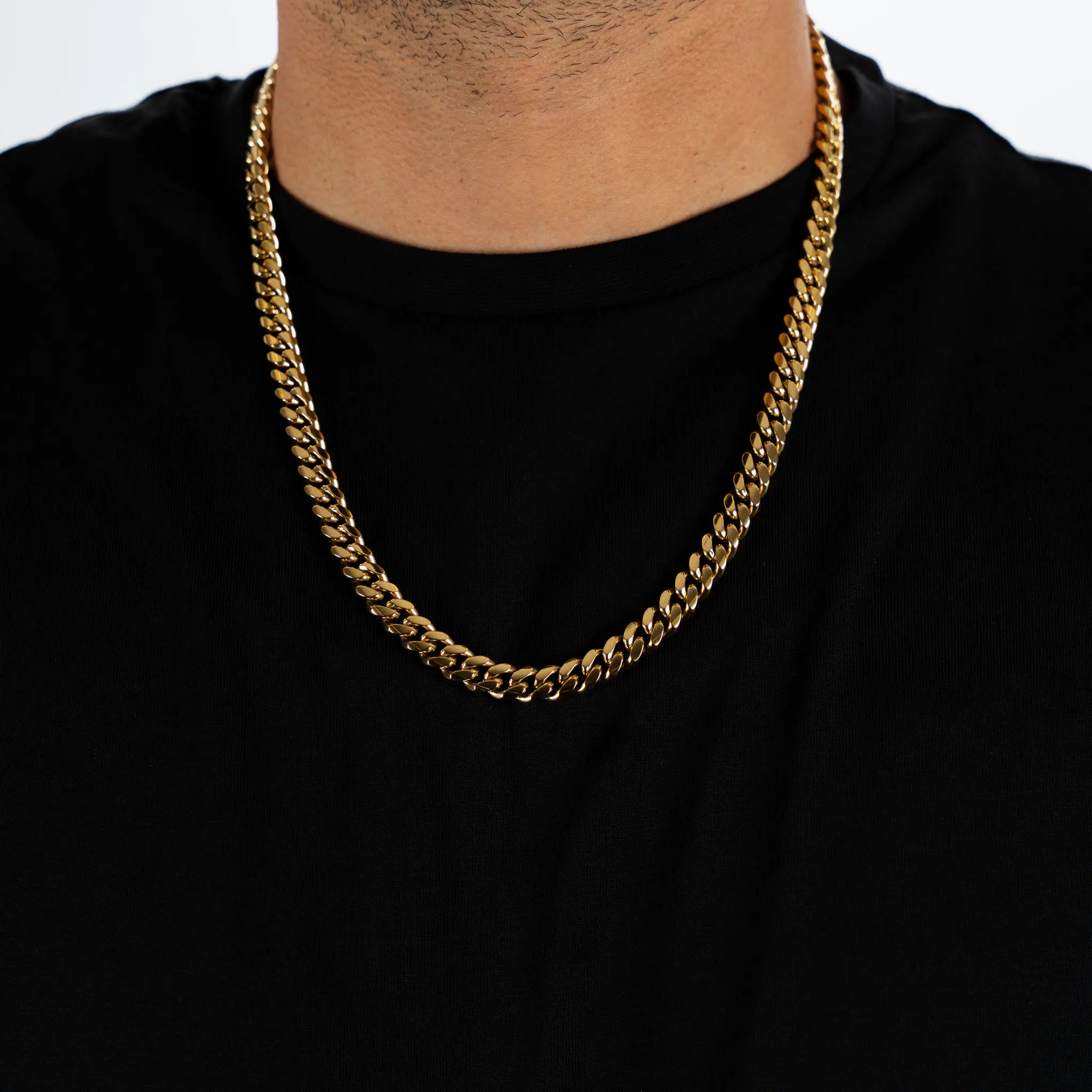 8mm Gold Miami Cuban Chain