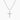 White Gold Diamond CZ Cross Necklace
