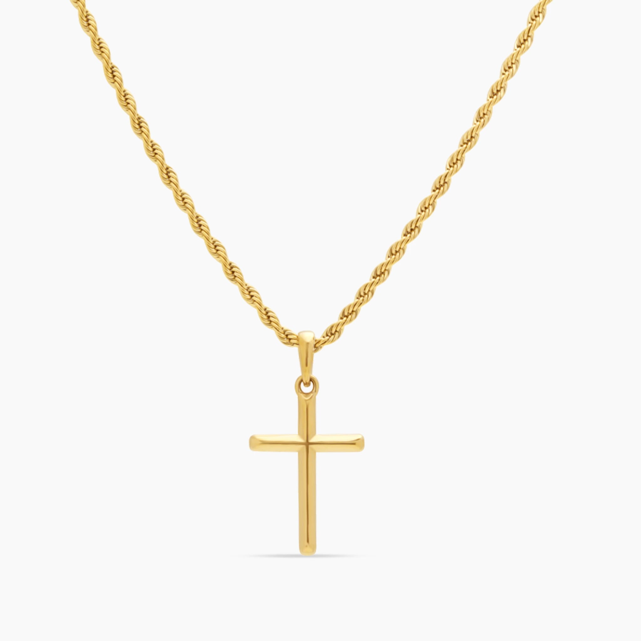 Gold Stainless Steel Cross Necklace