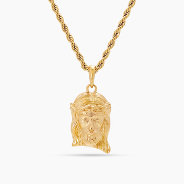 Gold Stainless Steel Jesus Piece Necklace